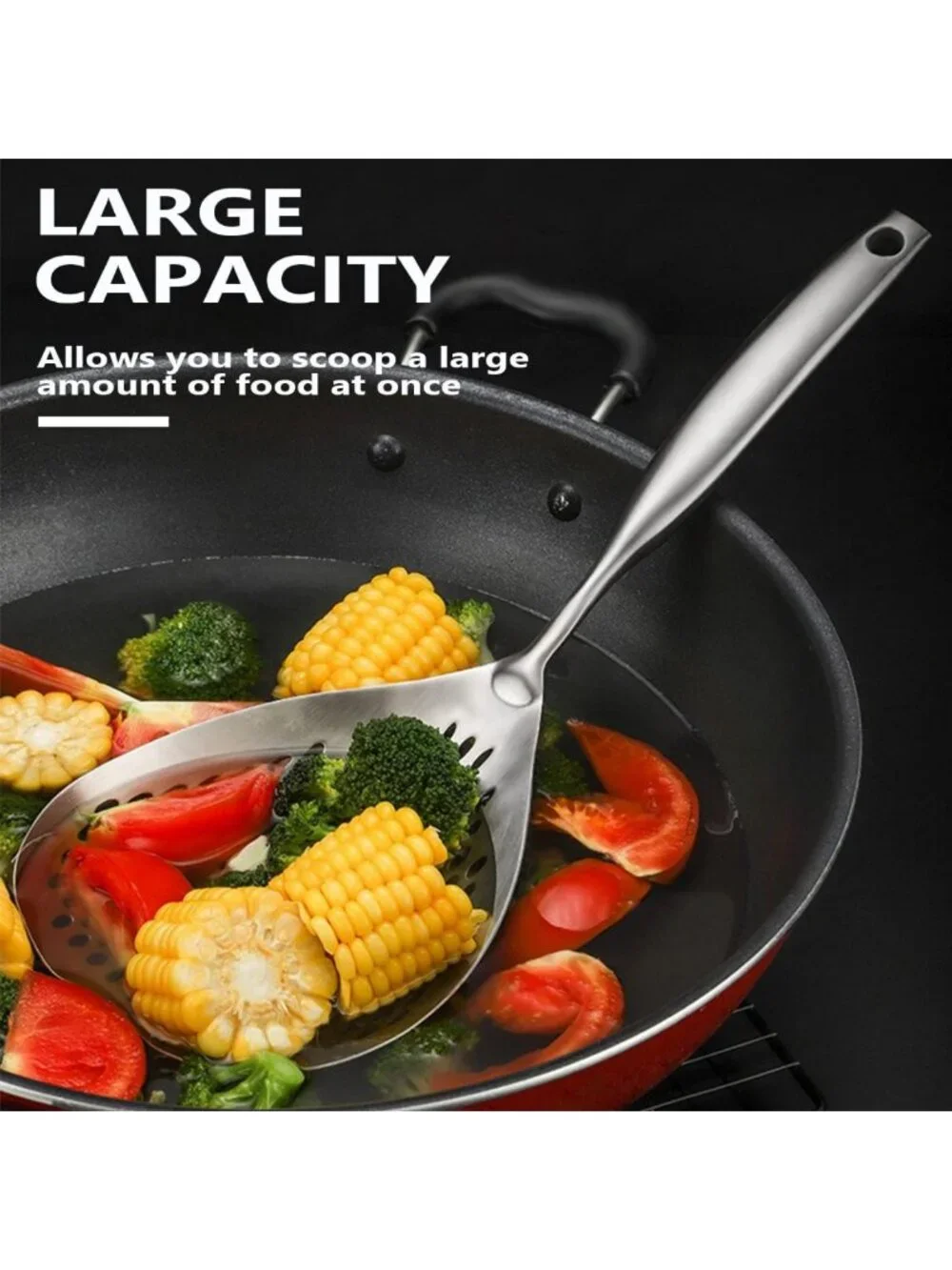Stainless Steel Skimmer Spoon - Slotted Ladle for Cooking, Frying & Pasta